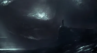 Dark Fantasy Massive Whale Fantasy Wallpaper 4K 2286x1244 A, Dark, Fantasy, Scene, Featuring, Massive, Whale, Under, Stormy, Sky, Lone, Figure, Gray, Ultrawide, Full HD