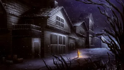Vibrant Dark Wallpaper Black/Dark Wallpaper 4K 5000x2812 Dark, Fantasy, Winter, Night, Scene, Of, A, Lone, Figure, Holding, Lantern, Outside, Gray, Ultrawide, 4k