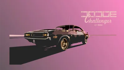 Bold Vintage Wallpaper Cars Wallpaper 4K 2000x1125 Hd, Desktop, Wallpaper, Featuring, A, Vintage, Retro, Dodge, Challenger, Car, Against, Pink, Gray, Ultrawide, Full HD
