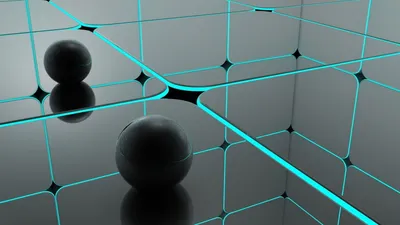 Dreamy Abstract Wallpaper Black/Dark Wallpaper 4K 1920x1080 An, Abstract, Hd, Wallpaper, Featuring, A, Black, Sphere, Set, Against, Reflective, Surface, Gray, Ultrawide, Full HD
