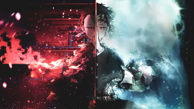 Radiant Anime Wallpaper Abstract Wallpaper 4K 1920x1080 Hd, Pc, Desktop, Wallpaper, Featuring, A, Striking, Anime-style, Split, Demon, Slayer:, Kimetsu, Black, Ultrawide, Full HD