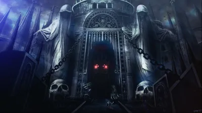 Dark Dark Wallpaper Black/Dark Wallpaper 4K 2560x1440 A, Dark, Castle, Looms, Ominously, With, Knight, Eerie, Creatures, Amidst, Shadows, Scene, Gray, Pink, Ultrawide, QHD
