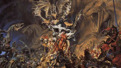 Depicting Dark Chaotic Battle Towering Black/Dark Wallpaper 4K 1920x1080 Hd, Pc, Desktop, Wallpaper, Depicting, A, Dark, Chaotic, Battle, Scene, Towering, Demon, Brown, Ultrawide, Full HD