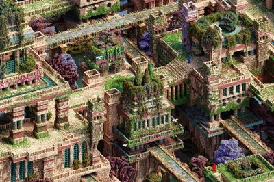 Fantasy City Overgrown Stone Terraces World Wallpaper 4K 4000x2666 4k, Ultra, Hd, Pc, Desktop, Wallpaper, Of, A, Fantasy, City, Overgrown, Stone, Gray, Ultrawide