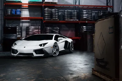 Radiant Sleek Wallpaper Cars Wallpaper 4K 2400x1602 A, Sleek, White, Lamborghini, Aventador, Lp, 700-4, Parked, Industrial, Setting, Surrounded, Stacks, Gray, Landscape, Full HD