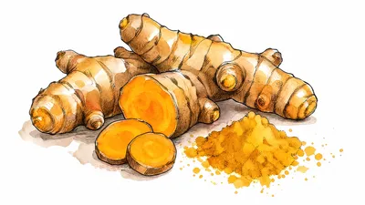 Watercolor Illustration Turmeric Roots Sliced Abstract Wallpaper 4K 3840x2160 4k, Ultra, Hd, Pc, Desktop, Wallpaper, And, Background, Watercolor-style, Illustration, Turmeric, Roots, White, Purple, Orange, Ultrawide