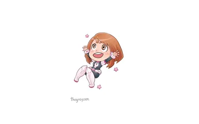 Bold Chibi Wallpaper Abstract Wallpaper 4K 1920x1200 Chibi-style, Anime, Character, From, My, Hero, Academia, With, Orange, Hair, Cheerful, Expression, White, Ultrawide, Full HD