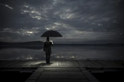 Misty Black Wallpaper Nature Wallpaper 4K 2048x1365 Black, And, White, Hd, Desktop, Wallpaper, Of, A, Person, Holding, Umbrella, Pier, Gray, Ultrawide, Full HD