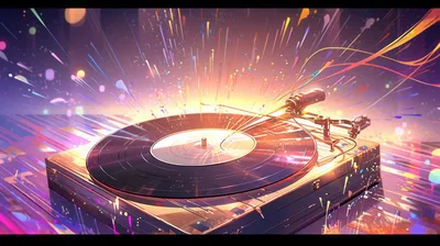 Dreamy Vibrant Wallpaper Abstract Wallpaper 4K 2184x1224 A, Vibrant, Hd, Desktop, Wallpaper, Featuring, Spinning, Vinyl, Record, Turntable, Surrounded, Colorful, White, Brown, Ultrawide, Full HD