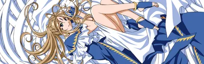 Goddess Belldandy Anime Abstract Wallpaper 4K 3360x1050 Goddess, Belldandy, (ah!, My, Anime, Desktop, White, Ultrawide, QHD
