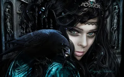 Fantasy Themed Woman Black/Dark Wallpaper 4K 2880x1800 Hd, Desktop, Wallpaper, Of, A, Fantasy-themed, Image, Featuring, Woman, Black, Hair, Raven, Gray, White, Ultrawide, QHD