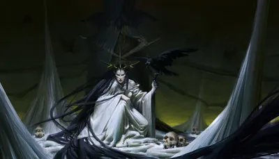 Bold Dark Wallpaper Fantasy Wallpaper 4K 1920x1101 Dark, Fantasy, Hd, Wallpaper, Depicting, A, Long-haired, Elf, Pointed, Ears, Skull, Crow, Gray, White, Ultrawide, Full HD
