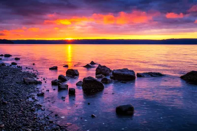 Calm Ocean Wallpaper Nature Wallpaper 4K 2500x1667 Ocean, Sunset, By, Michael, Matti, Purple, Orange, Gray, Landscape, Full HD
