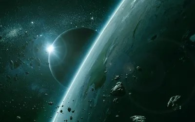 Sci Space Towering Planet Space Wallpaper 4K 1920x1200 Hd, Pc, Desktop, Wallpaper, Sci-fi, Space, Scene, With, Towering, Planet, Horizon, Nearby, Gray, Ultrawide, Full HD