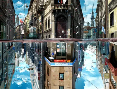 Anime Cityscape Buildings Their Reflection World Wallpaper 4K 1928x1478 Hd, Anime, Cityscape, Wallpaper, Featuring, Buildings, And, Their, Reflection, White, Landscape, Full HD