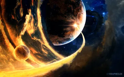 Sci Depicting Glowing Planet Star Space Wallpaper 4K 1920x1200 A, Stunning, Hd, Sci-fi, Desktop, Wallpaper, Depicting, Glowing, Planet, Star, Amidst, Swirling, Pink, Yellow, Ultrawide, Full HD