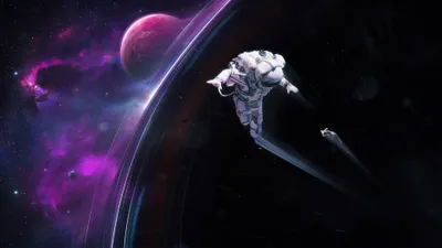 Astronaut Drifting Near Space Wallpaper 4K 3840x2160 An, Hd, Wallpaper, Featuring, Astronaut, Drifting, Near, Black, Hole, Space, Vibrant, Purple, Brown, Gray, Ultrawide, 4k