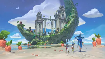 Depicting Fantastical Building Nature Wallpaper 4K 1920x1080 Hd, Desktop, Wallpaper, Depicting, A, Fantastical, Building, Set, Crescent-shaped, Landmass, Whimsical, Characters, Gray, Ultrawide, Full HD