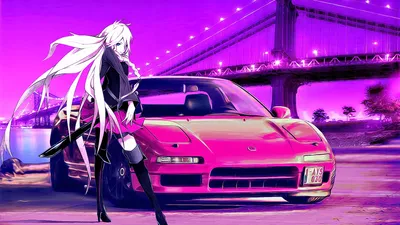 Dreamy Vocaloid Wallpaper Cars Wallpaper 4K 1920x1080 Hd, Desktop, Wallpaper, Featuring, The, Vocaloid, Character, Ia, Stylishly, Posed, Beside, Sports, Purple, Yellow, Ultrawide, Full HD