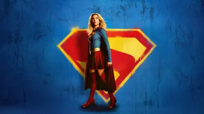 Supergirl Stands Heroic Pose Abstract Wallpaper 4K 3840x2160 Supergirl, (2026), Stands, In, A, Heroic, Pose, Before, Large, Emblem, Blue, Brown, Ultrawide, 4k