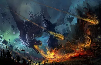 Fantasy Fierce Battle Fantasy Wallpaper 4K 1920x1246 A, Fantasy, Hd, Desktop, Wallpaper:, Showing, Fierce, Battle, Between, Warrior, Wyvern, City, Brown, Gray, Ultrawide, Full HD