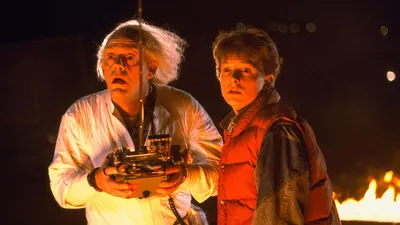 Movie Back Future Doc Black/Dark Wallpaper 4K 1920x1080 A, Scene, From, The, Movie, Back, To, Future, Featuring, Doc, Brown, Marty, Red, Ultrawide, Full HD