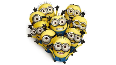 Group Cheerful Minions Movie Despicable Abstract Wallpaper 4K 1920x1080 Hd, Wallpaper, Featuring, A, Group, Of, Cheerful, Minions, Movie, Despicable, Standing, Closely, White, Ultrawide, Full HD