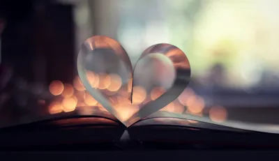 Beautifully Lit Open Book Abstract Wallpaper 4K 2048x1185 A, Beautifully, Lit, Image, Of, An, Open, Book, Pages, Shaped, Into, Heart, Gray, Ultrawide, Full HD