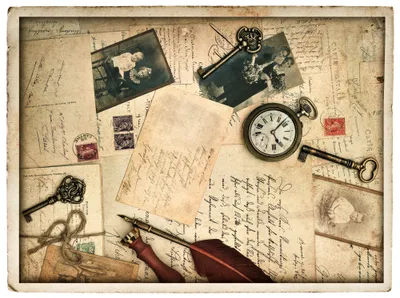 Serene Vintage Wallpaper Abstract Wallpaper 4K 4000x2986 Vintage-themed, Hd, Desktop, Wallpaper, Featuring, Old, Letters, Postcards, Keys, Pocket, Watch, Photographs, White, Gray, Landscape, 4k