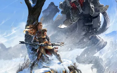 Sleek Vibrant Wallpaper Nature Wallpaper 4K 2880x1800 A, Vibrant, Hd, Wallpaper:, Featuring, Aloy, From, The, Horizon, Series, Poised, Her, White, Gray, Ultrawide, QHD