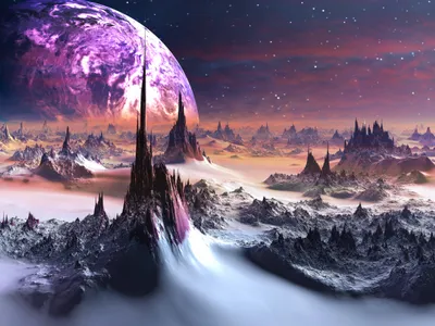 Moody Sci Wallpaper Space Wallpaper 4K 5000x3750 A, Hd, Sci-fi, Desktop, Wallpaper, Featuring, Stunning, Alien, Landscape, Jagged, Peaks, Large, White, 4k