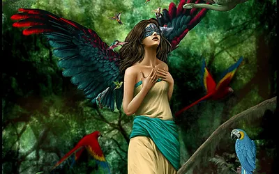 Fantasy Angel Vibrant Fantasy Wallpaper 4K 1920x1200 Hd, Fantasy, Wallpaper, Featuring, An, Angel, With, Vibrant, Multicolored, Wings, Standing, Lush, White, Pink, Ultrawide, Full HD