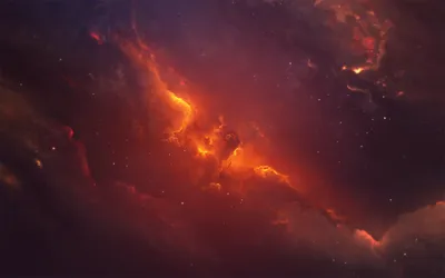 Vibrant Orange Colored Sci Space Space Wallpaper 4K 3840x2400 Hd, Desktop, Wallpaper, Showing, A, Vibrant, Orange-colored, Sci-fi, Space, Scene, Glowing, Nebula, Brown, Ultrawide, 4k