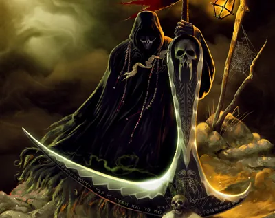 Grim Reaper Wielding Wallpaper 4K, Black/Dark category