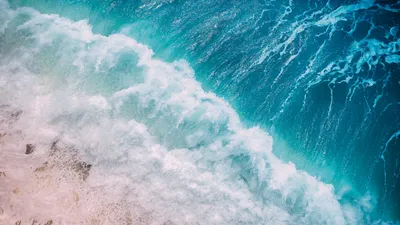 Ocean Waves Aerial Water Nature Wallpaper 4K 2560x1440