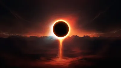Calm Fantasy Wallpaper Space Wallpaper 4K 3840x2160 A, Stunning, Fantasy-themed, Hd, Wallpaper, Depicting, Solar, Eclipse, Featuring, Dark, Moon, Surrounded, Brown, White, Ultrawide, 4k