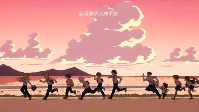 Dreamy Hero Wallpaper Nature Wallpaper 4K 1919x1080 Hd, My, Hero, Academia, Anime, Desktop, Wallpaper, Showing, Group, Characters, Running, Together, Gray, Pink, Ultrawide