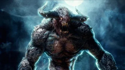 Dark Menacing Creature Glowing Eyes Space Wallpaper 4K 1920x1080 Hd, Desktop, Wallpaper, Of, A, Dark, Menacing, Creature, Glowing, Eyes, Large, Horns, Gray, White, Ultrawide, Full HD