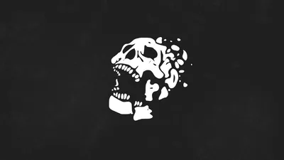 Minimalist White Skull Wallpaper 4K, Minimal category