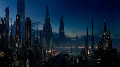 Sci City Skyline Dusk Wallpaper 4K, World category