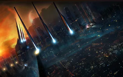 Sci City Towering Spires Launch Wallpaper 4K, World category