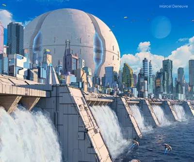 Epic Vibrant Wallpaper World Wallpaper 4K 3840x3200 A, Vibrant, 4k, Ultra, Hd, Sci-fi, Cityscape, Featuring, Futuristic, Skyscrapers, Massive, Dome, Red, White, Square