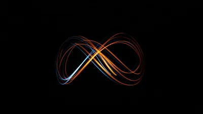 Abstract Light Trails Form Infinity Black/Dark Wallpaper 4K 3840x2160 Abstract, Light, Trails, Form, An, Infinity, Loop, Against, Black, Ultra, Desktop, Brown, Ultrawide, 4k