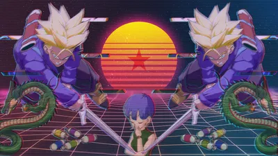Sleek Vaporwave Wallpaper Fantasy Wallpaper 4K 1920x1080 Vaporwave-style, Hd, Wallpaper, Featuring, Trunks, And, Bulma, From, Dragon), Ball, Super, Retro, Purple, Gray, Ultrawide, Full HD