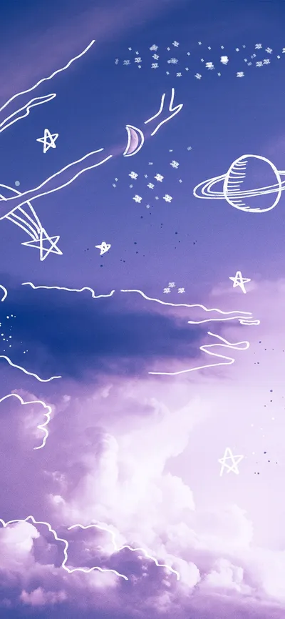 Purple Sky Aesthetic Space Wallpaper 4K 1125x2436