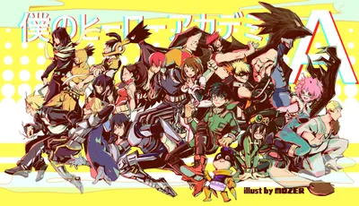 Characters Anime Hero Academia Vibrant Abstract Wallpaper 4K 5787x3331 Hd, Desktop, Wallpaper, Featuring, Characters, From, The, Anime, Hero, Academia, Vibrant, Colors, Yellow, Pink, White, Ultrawide, 4k