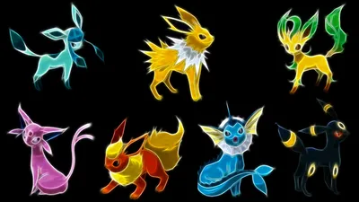 Moody Various Wallpaper Abstract Wallpaper 4K 1920x1080 Hd, Desktop, Wallpaper, Featuring, Various, Brightly, Colored, Neon-themed, Eeveelutions, Pok, Mon, Against, Orange, Ultrawide, Full HD