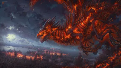 Portraying Fiery Dragon Soaring Burning Fantasy Wallpaper 4K 1920x1080 Hd, Desktop, Wallpaper, Portraying, A, Fiery, Dragon), Soaring, Over, Burning, Landscape, Under, Red, Gray, Ultrawide, Full HD