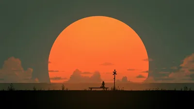 Vibrant Sunset Wallpaper Minimal Wallpaper 4K 1920x1080