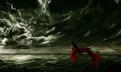 Vivid Dark Wallpaper Black/Dark Wallpaper 4K 1920x1152 Dark, Fantasy, Hd, Desktop, Wallpaper, Depicting, A, Woman, Flowing, Red, Black, Attire, Gray, Ultrawide, Full HD